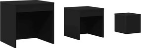 vidaXL Mese suprapuse, 3 buc., negru, lemn prelucrat