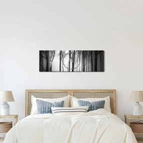 Tablou - Lup în pădurea întunecată (cu ceas) (90x30 cm)