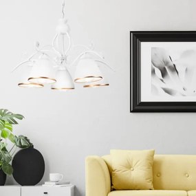 Lustră pe lanț RETRO II 5xE27/60W/230V alb