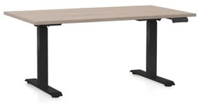Masa inaltime reglabila OfficeTech C, 120 x 80 cm, bază neagră, stejar