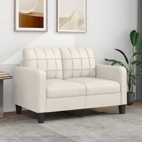 348644 vidaXL Canapea cu 2 locuri, crem, 120 cm, piele ecologică