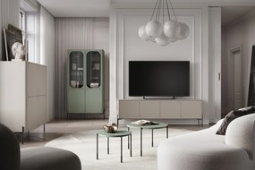 Vitrină cu patru uși Sonatia 100 cm - verde măsliniu