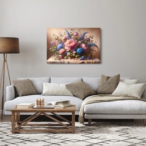 Tablou - Masă plină de flori (90x60 cm)
