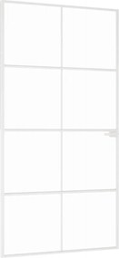 vidaXL Ușă de interior alb 102x201,5 cm sticlă securiz./aluminiu slim