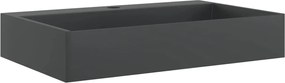 vidaXL Chiuvetă negru 60x38x11 cm, conglomerat turnat mineral/marmură