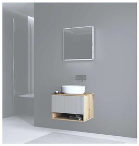 Dulap sub lavoar Pulcro 60 cm, crem / stejar artisan