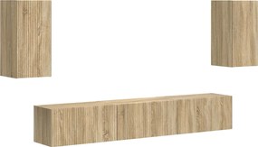 vidaXL Set comodă TV Pe perete 5 pcs Stejar Sonoma Lemn compozit