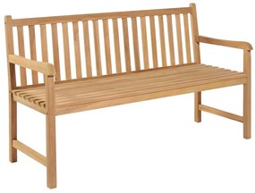 Banca gradina cu perna neagra, 150 cm, lemn masiv tec 150 cm, Negru, 1, Negru