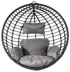 Fotoliu suspendat din ratan artificial Bonami Selection Mila, negru