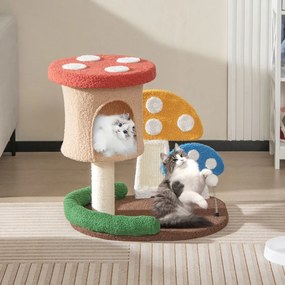 Ansamblu de joacă pentru pisici în formă de ciupercă
