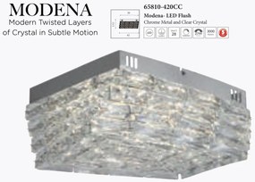 Plafoniera metal cromat si sticla LED Modena