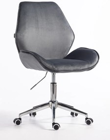 HR350K Scaun Grafit din Catifea Bază Cromata