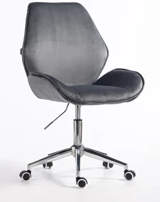HR350K Scaun Grafit din Catifea Bază Cromata