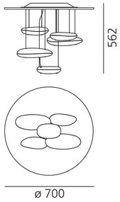 Lustră LED dimabilă aplicată Artemide 1476110A MERCURY LED/29W/230V 3000K