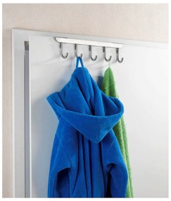 Cuier suspendat pentru ușă cu 5 cârlige Wenko Asola, argintiu