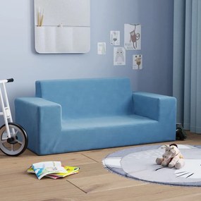 Canapea pentru copii cu 2 locuri, albastru, plus moale