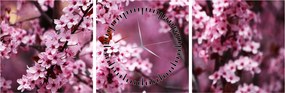 Tablou - Sakura roz (cu ceas) (90x30 cm)