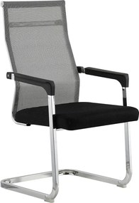 Scaun RIMALA NEW, gri/negru, plasa/metal, 56.5x64x101 cm