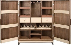 Bufet, Bar design LUX furnir de nuc si piele High sideboard