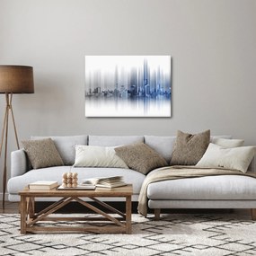 Tablou - Panorama orașului, albastru-gri (70x50 cm)