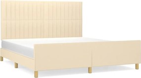 vidaXL Cadru de pat fără saltea, crem, 160x200 cm, textil