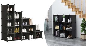 Cub depozitare variabil 15 buc, negru