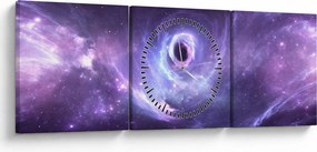 Tablou - Universul (cu ceas) (90x30 cm)