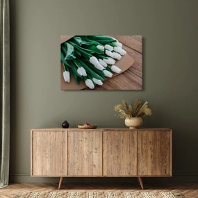 Tablou cu buchet de lalele albe (90x60 cm)