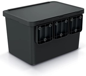 Coș de gunoi, 4 x 10 l, negru