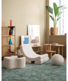 Fotoliu de copii crem cu tapițerie din țesătură bouclé Moon – Wigiwama
