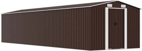 vidaXL Șopron de grădină, maro, 257x779x181 cm, oțel zincat