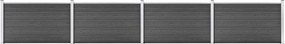 vidaXL Set de panouri de gard, negru, 699 x 105 cm, WPC