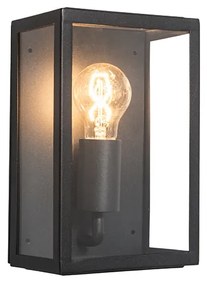 Lampă de perete exterioară industrială neagră cu sticlă 25,5 cm IP44 - Rotterdam