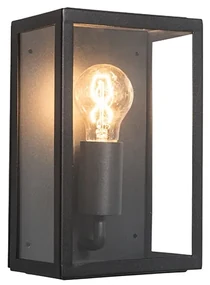 Lampă de perete exterioară industrială neagră cu sticlă 25,5 cm IP44 - Rotterdam