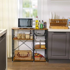 Raft de bucatarie cu cos extensibil TAYLOR 84x90 cm, rustic maro