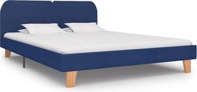 vidaXL Cadru pat fără saltea țesătură albastră 150x200 cm