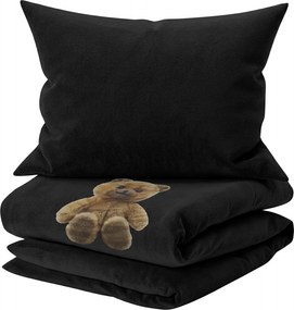 Lenjerie de pat din microfibra BRAVE TEDDY negru Dimensiune lenjerie de pat: 2 ks 60 x 70 cm | 240 x 200 cm