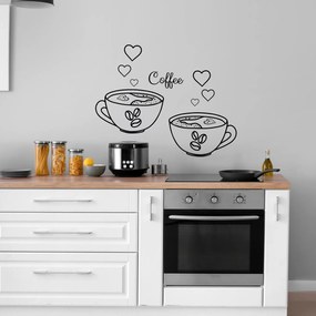 PIPPER. Autocolant de perete "Cești de cafea-translucide”