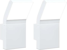vidaXL Lămpi exterioare de perete cu LED 2 buc. alb, aluminiu turnat