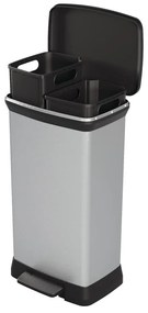 Coș cu pedală din plastic pentru sortare deșeuri 23+23 l Deco - Curver