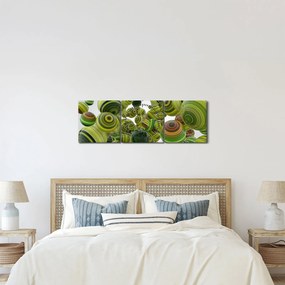 Tablou cu bile în dungi (cu ceas) (90x30 cm)