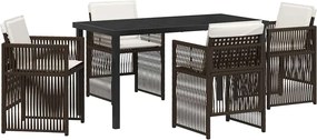 vidaXL Set de masă pentru grădină 5 pcs Maro Oțel vopsit electrostatic