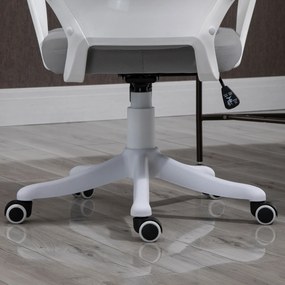 Scaun de Birou Pivotant cu Tetiera, Inaltime Reglabila, Functie de Balansoar, ridicare pneumatica 63x65x113-123cm, Gri Deschis Vinsetto | Aosom RO