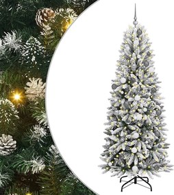 vidaXL Brad de Crăciun artificial cu 300 LED cu suport Alb 210 cm