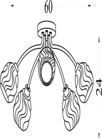 Lustra aplicata 5 becuri metal nickel satinat Astral
