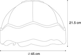 Abajur din material textil bej cu interior alb 45/15/21,5 - Heritage