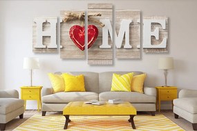 Tablou 5-piese cu inscripția Home