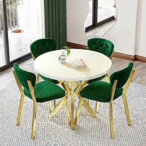 Scaun Barton, verde, profil din metal,auriu