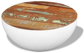 vidaXL Masă de cafea, formă bol, lemn reciclat esență tare, 60x60x30cm