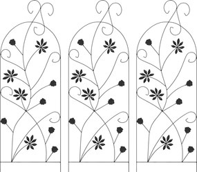 vidaXL Gard de Grădină cu blocare 3 pcs Negru 112 x 39,5 cm Oțel